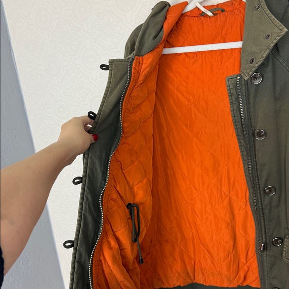 Free People Follow Me Close Olive Utility Jacket Small Hooded Military Coat - Picture 8 of 12